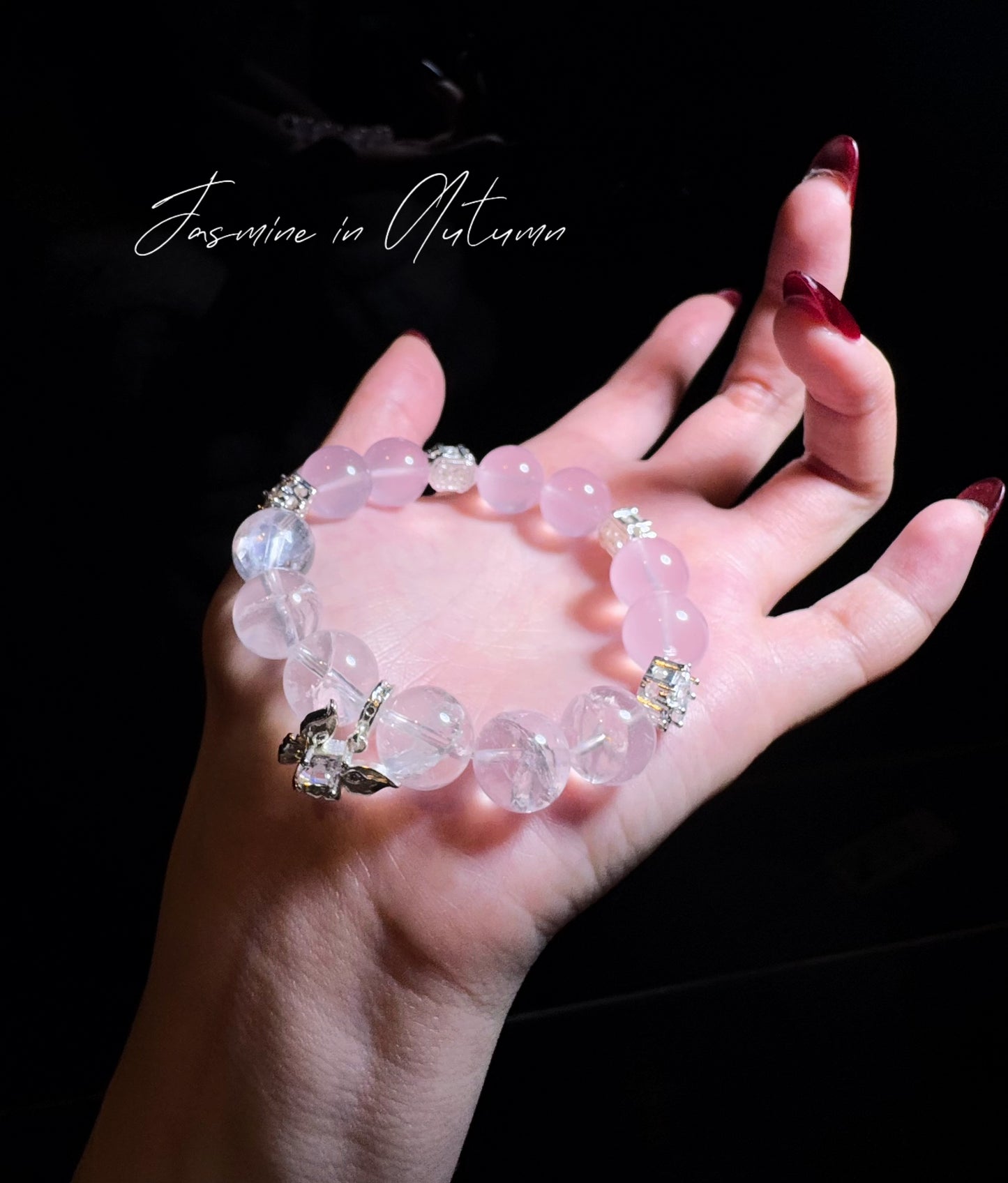 Yue Lao Ancestral Hall Natural Starlight Pink Crystal White Asai Crystal Bracelet Girl Heart Gentle Pink Crystal Bracelet